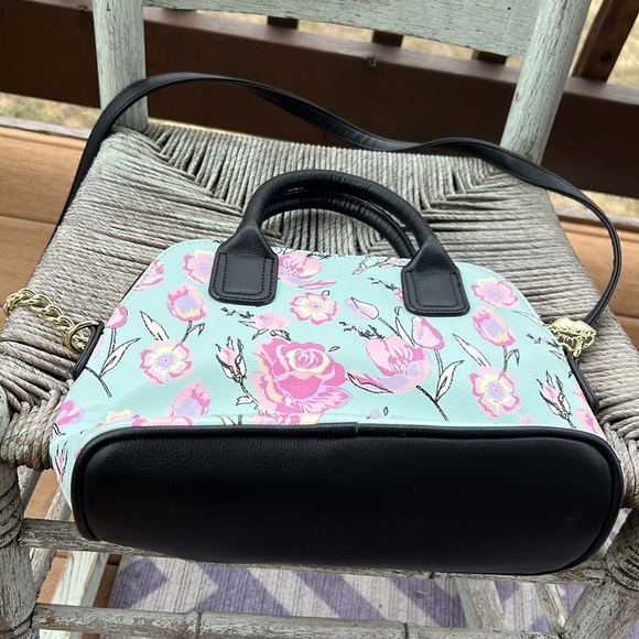 Luv Betsey by Betsey Johnson Mint & Pink Floral Satchel Purse 👛 👄 - Picture 8 of 14